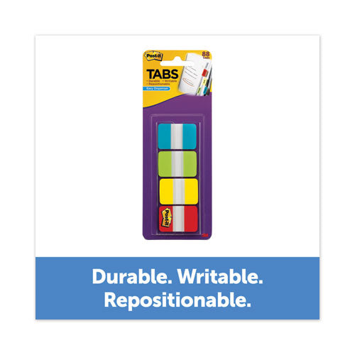 Image of Post-it® 686ALYR1IN 1" Wide Tabs With Dispenser, Aqua, Lime, Red, Yellow, 88/pack