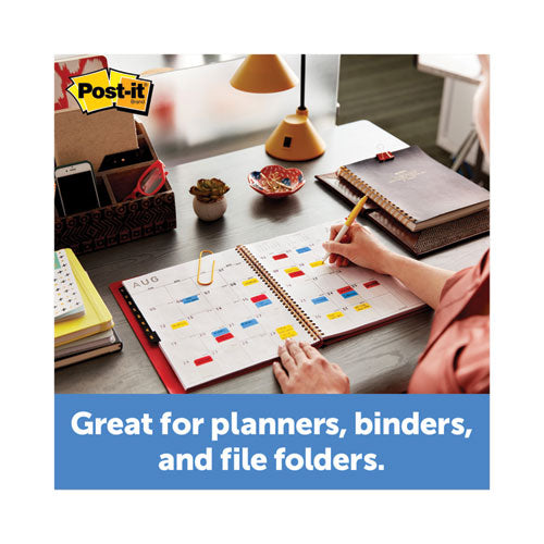 Image of Post-it® 686ALYR1IN 1" Wide Tabs With Dispenser, Aqua, Lime, Red, Yellow, 88/pack