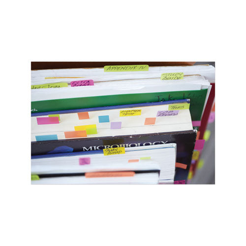 Image of Post-it® Flags 680-PBG 0.94" Wide Flags With Dispenser, Bright Blue, Bright Green, Purple, 60 Flags
