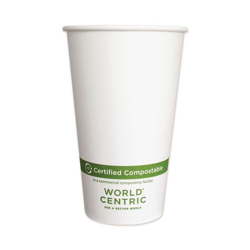 Image of World Centric® CUPA16 Paper Hot Cups, 16 Oz, White, 1,000/carton