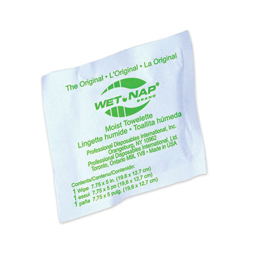 Image of Sani Professional® NIC D11055 Wet-Nap Premoistened Towelettes, 1-Ply, 5 x 7.75, Unscented, White, 100/Pack, 10 Packs/Carton