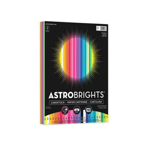 Image of Astrobrights® 91398-01 Color Cardstock, 65 lb Cover Weight, 8.5 x 11, Assorted Colors, 100/Pack