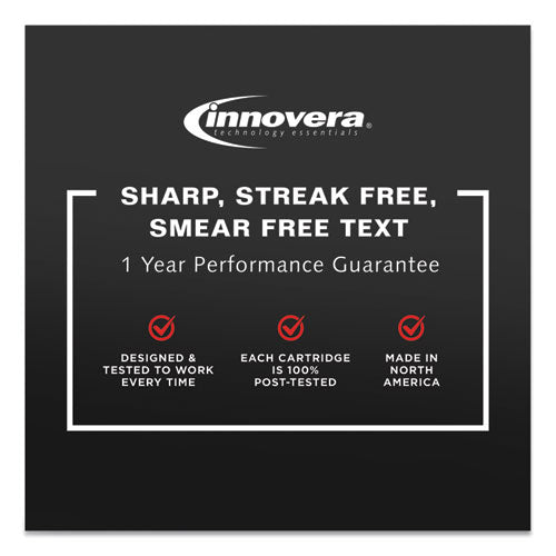 Image of Innovera® IVR62XLB Remanufactured Black High-Yield Ink, Replacement for 62XL (C2P05AN), 600 Page-Yield