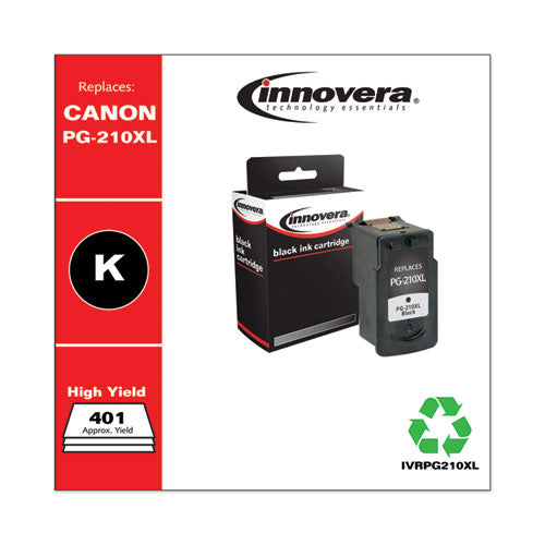 Image of Innovera® IVRPG210XL Remanufactured Black High-Yield Ink, Replacement for PG-210XL (2973B001), 401 Page-Yield