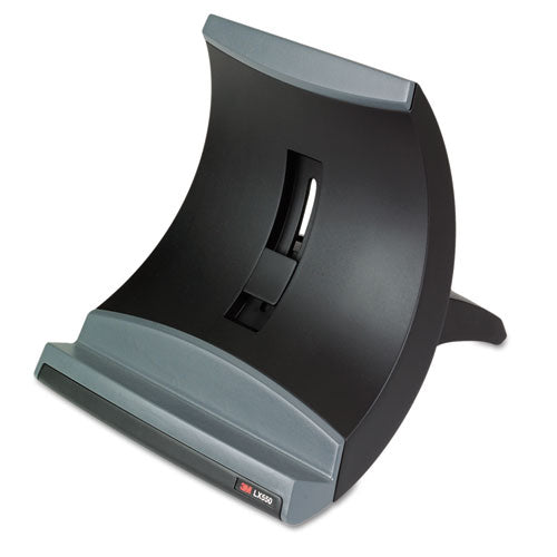 Image of 3M LX550 Vertical Notebook Computer Riser With Cable Management, 9" X 12" X 6.5" To 9.5", Black/charcoal Gray, Supports 20 Lbs