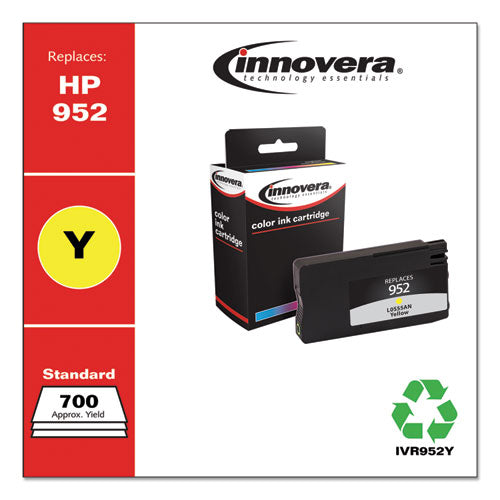 Image of Innovera® IVR952Y Remanufactured Yellow Ink, Replacement for 952 (L0S55AN), 700 Page-Yield