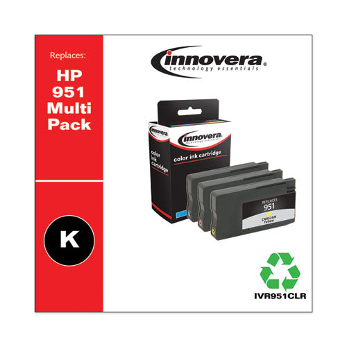 Image of InnoveraÂ® Remanufactured Cyan/Magenta/Yellow Ink, Replacement for 951 (CN050AN/CN051AN/CN052AN), 700 Page-Yield