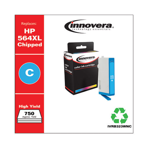 Image of Innovera® IVRB323WN Remanufactured Cyan High-Yield Ink, Replacement for 564XL (CB323WN), 750 Page-Yield