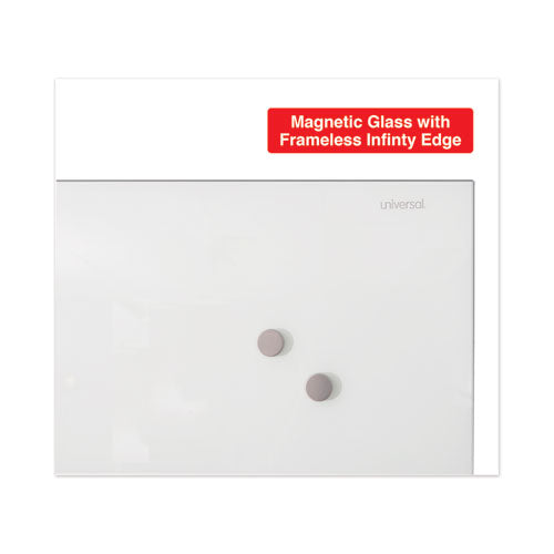 Image of Universal® UNV43202 Frameless Magnetic Glass Marker Board, 36" x 24", Translucent Frost Surface
