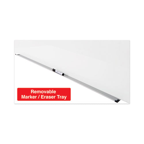 Image of Universal® UNV43202 Frameless Magnetic Glass Marker Board, 36" x 24", Translucent Frost Surface