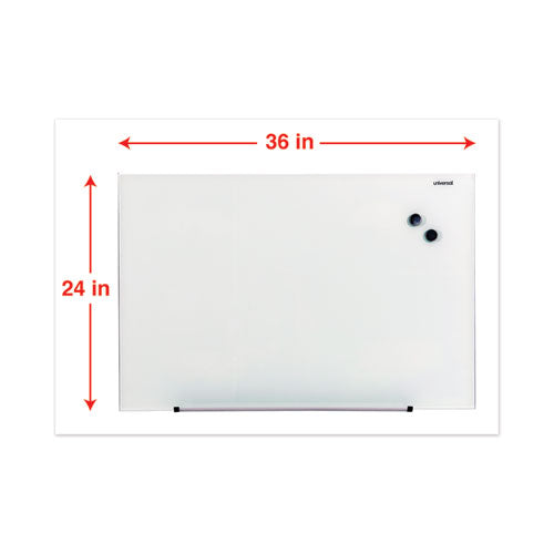 Image of Universal® UNV43202 Frameless Magnetic Glass Marker Board, 36" x 24", Translucent Frost Surface