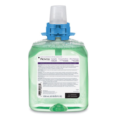 Image of PROVON® 5187-04 Foaming Hair and Body Wash With Moisturizers Refill, Cucumber Melon Scent, 1,250 mL, 4/Carton