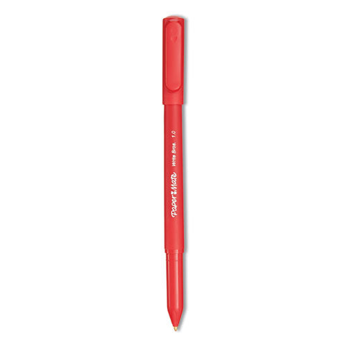 Image of Paper Mate® 3321131C Write Bros. Ballpoint Pen, Stick, Medium 1 Mm, Red Ink, Red Barrel, Dozen