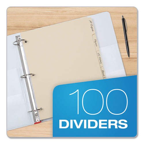 Image of Oxford 13V Write-On Tab Dividers, 5-Tab, 11 X 8.5, Manila, 20 Sets