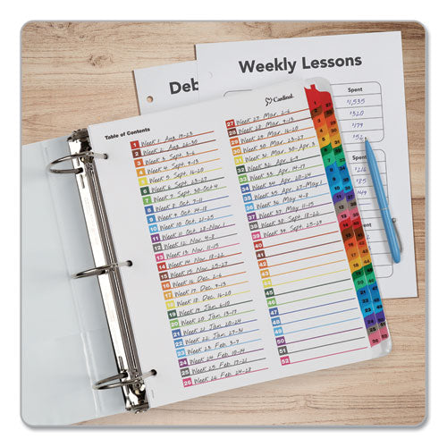 Image of Cardinal® 60990 Onestep Printable Table Of Contents And Dividers - Double Column, 52-Tab, 1 To 52, 11 X 8.5, White, 1 Set