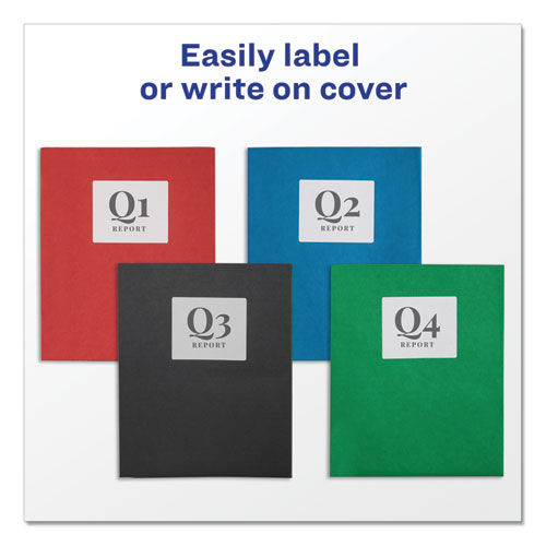 Image of Avery® 47979 Two-Pocket Folder with Prong Fasteners, Accommodates (70) 11 x 8.5 Sheets, Red, 25/Box