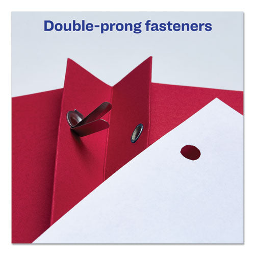 Image of Avery® 47979 Two-Pocket Folder with Prong Fasteners, Accommodates (70) 11 x 8.5 Sheets, Red, 25/Box