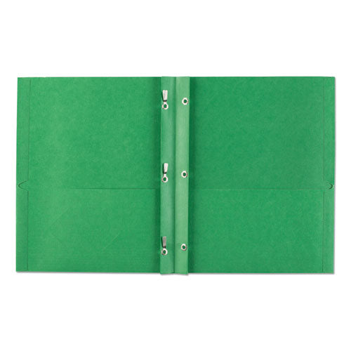 Image of Avery® 47977 Two-Pocket Folder with Prong Fasteners, Accommodates (70) 11 x 8.5 Sheets, Green, 25/Box