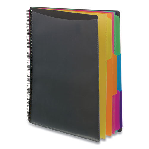 Image of Smead 89207 Poly Project Organizer, 12 Letter-Size Sleeves, Gray With Bright Pockets