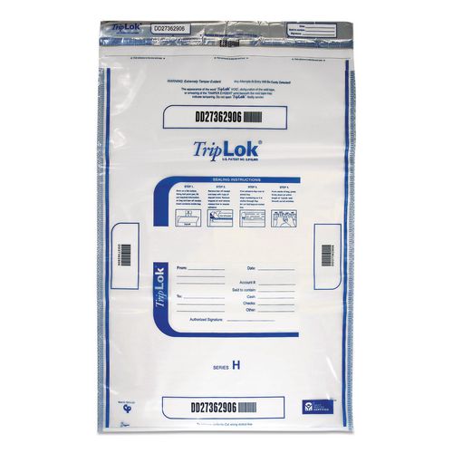 Image of TripLOK 585059 Deposit Bag, Plastic, 20" x 28", Clear, 50/Pack