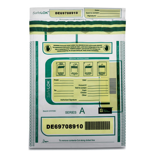 Image of SafeLOK 585087 Deposit Bag, Plastic, 9" x 12", Clear, 100/Pack