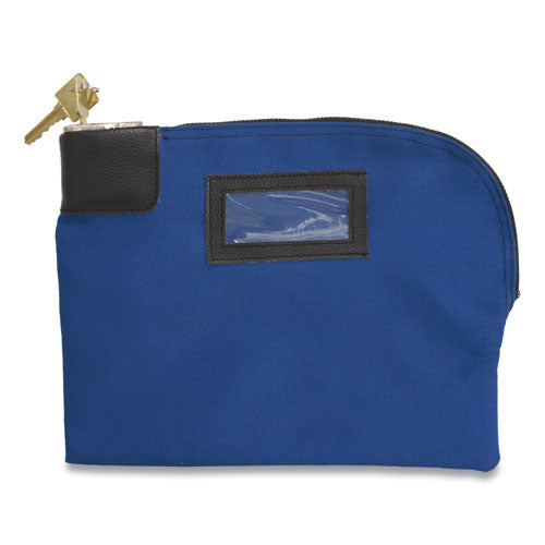 Image of CONTROLTEK® 530312 Fabric Deposit Bag with Locking Zipper, Canvas, 8.5" x 1" x 11", Blue