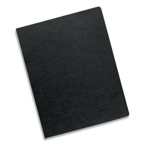 Image of Fellowes® 52115 Expressions Linen Texture Presentation Covers for Binding Systems, Paper, Round Corners, 11.25 x 8.75, Black, 200/Pack