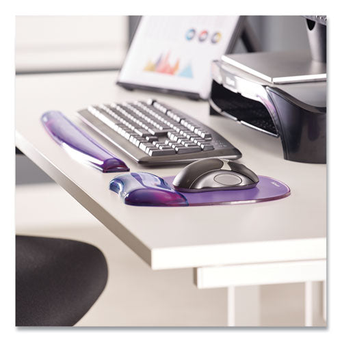 Image of Fellowes® 91437 Gel Crystals Keyboard Wrist Rest, 18.5 x 2.25, Purple