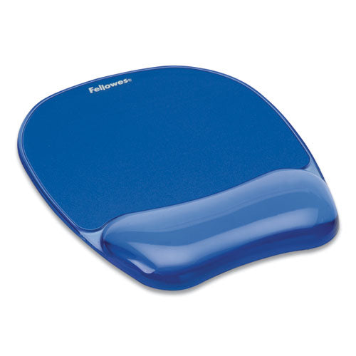 Image of Fellowes® 91141 Gel Crystals Mouse Pad with Wrist Rest, 7.87 x 9.18, Blue
