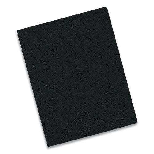 Image of Fellowes® 52138 Expressions Classic Grain Texture Presentation Covers for Binding Systems, Paper, Round Corners, 11.25 x 8.75, Black, 200/PK
