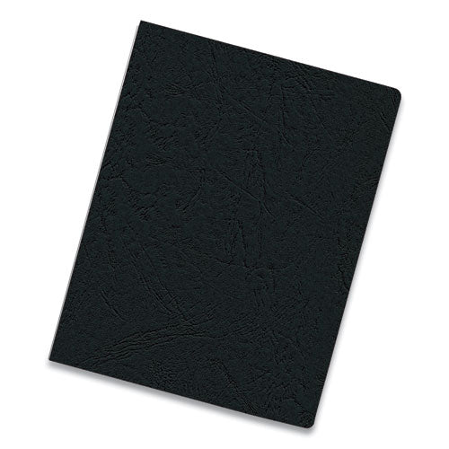 Image of Fellowes® 52138 Expressions Classic Grain Texture Presentation Covers for Binding Systems, Paper, Round Corners, 11.25 x 8.75, Black, 200/PK
