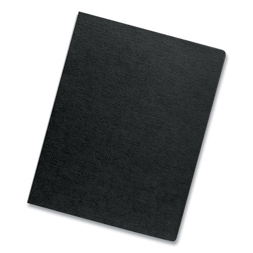 Image of Fellowes® 52115 Expressions Linen Texture Presentation Covers for Binding Systems, Paper, Round Corners, 11.25 x 8.75, Black, 200/Pack