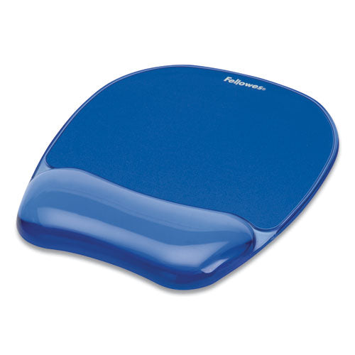 Image of Fellowes® 91141 Gel Crystals Mouse Pad with Wrist Rest, 7.87 x 9.18, Blue