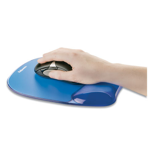 Image of Fellowes® 91141 Gel Crystals Mouse Pad with Wrist Rest, 7.87 x 9.18, Blue
