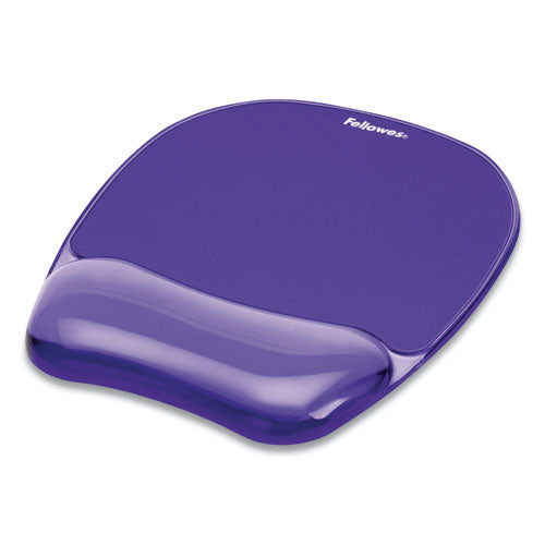 Image of Fellowes® 91441 Gel Crystals Mouse Pad with Wrist Rest, 7.87 x 9.18, Purple