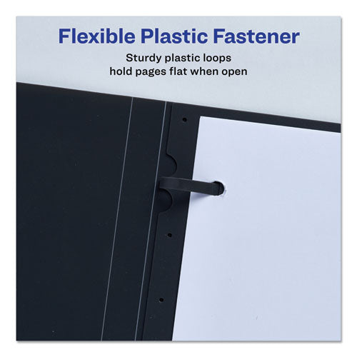 Image of Avery® 47781 Lay Flat View Report Cover, Flexible Fastener, 0.5" Capacity, 8.5 X 11, Clear/gray