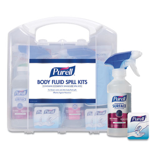 Image of PURELL® 3841-01-CLMS Body Fluid Spill Kit, 4.5" x 11.88" x 11.5", One Clamshell Case with 2 Single Use Refills/Carton