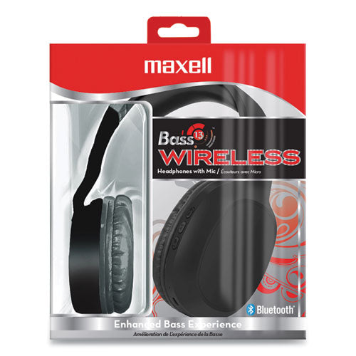 Image of MaxellÂ® Bass 13 Wireless Headphone With Mic, Black