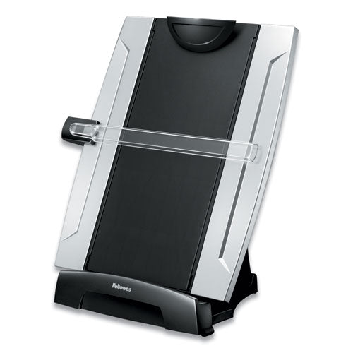 Image of Fellowes® 8033201 Office Suites Desktop Copyholder with Memo Board, Holds Up to 150 Legal Size Sheets, Plastic, Black/Silver