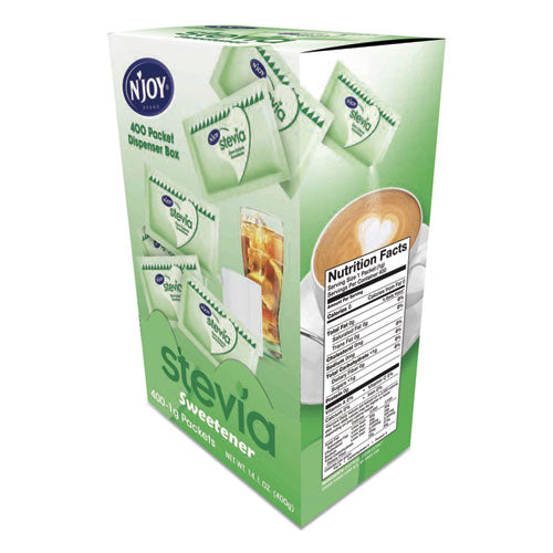 Image of N'Joy 83221 Stevia Artificial Sweetener, 0.04 oz Packet, 400/Box
