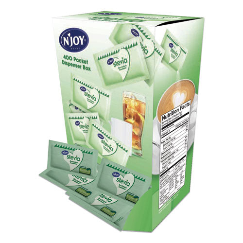 Image of N'Joy 83221 Stevia Artificial Sweetener, 0.04 oz Packet, 400/Box