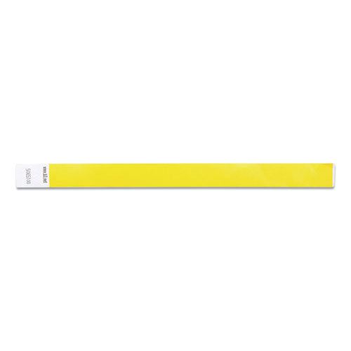 Image of SICURIX® 85070 Security Wristbands, Sequentially Numbered, 10" x 0.75", Yellow, 100/Pack