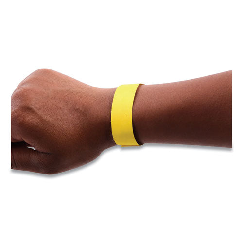 Image of SICURIX® 85070 Security Wristbands, Sequentially Numbered, 10" x 0.75", Yellow, 100/Pack