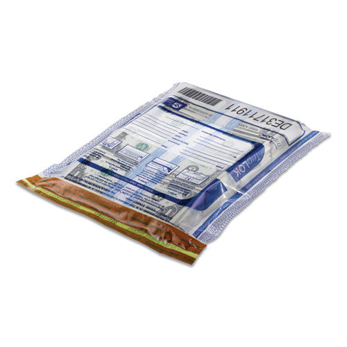 Image of Control Papers 585028 TripLOK Series A Tamper-Evident Bags, Plastic, 9" x 12", Clear, 100/Pack