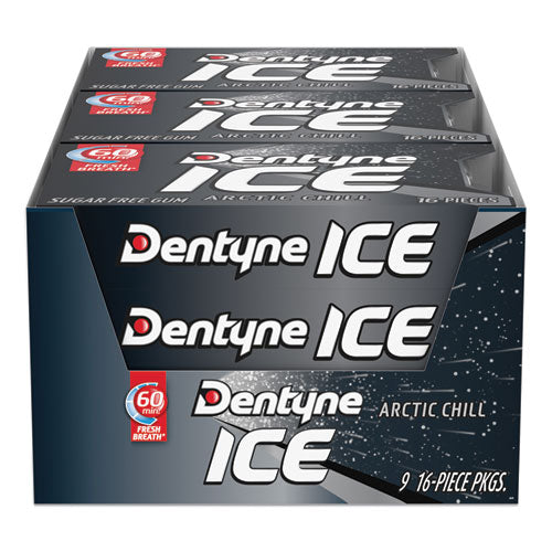 Image of Dentyne Ice® VAM05109 Sugarless Gum, Arctic Chill, 16 Pieces/pack, 9 Packs/box