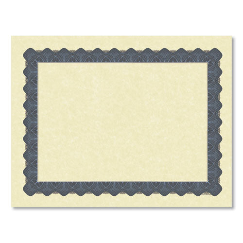 Image of Great Papers!® 934400 Metallic Border Certificates, 11 X 8.5, Ivory/blue With Blue Border, 100/pack