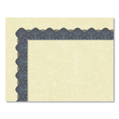Image of Great Papers!® 934400 Metallic Border Certificates, 11 X 8.5, Ivory/blue With Blue Border, 100/pack