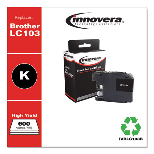 Image of Innovera® IVRLC103B Remanufactured Black High-Yield Ink, Replacement for LC103BK, 600 Page-Yield