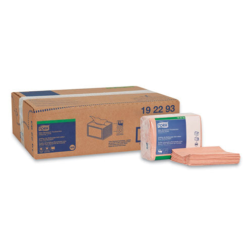 Image of Tork® 192293 Small Pack Foodservice Cloth, 1-Ply, 11.75 x 14.75, Unscented, Red/Red Stripe, 50/Poly Pack, 4 Packs/Carton