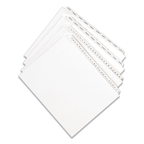 Image of Avery® 82201 Preprinted Legal Exhibit Side Tab Index Dividers, Allstate Style, 10-Tab, 3, 11 X 8.5, White, 25/pack